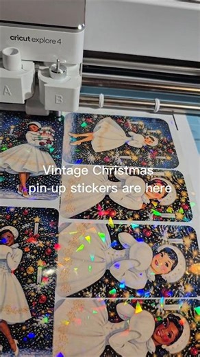 Christmas Eve Darling Trio 💋 Vintage Pinup Stickers#soondolshop#shorts#christmas#pinupstyle#vintage