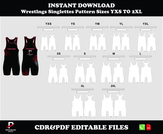 Wrestling Singlet Sewing Pattern, DIY Sportswear (digital Download, Sizes YXS-2XL) - Etsy Australia