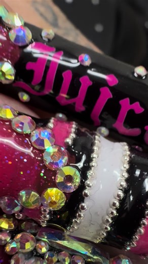 All done ☑️ #natashaznails #juicycouture #juice #fyp #nailtech