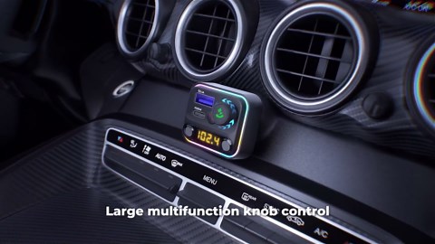 Syncwire Bluetooth 5.4 FM Transmitter Car Adapter 42W [Light Switch] [Stronger Dual Mics] [HiFi Deep Bass] [Fast Charging] Wireless FM Radio Music Adapter Hands-Free Calling Support USB Drive, Red