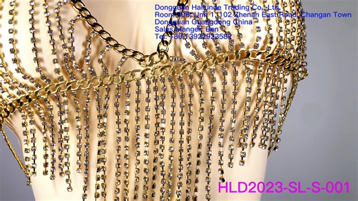 Gold Plated Sexy Rhinestone Bikini Set Body Halter Backless Sequins Chain Bra Beach Body Accessories Jewelry for Women and Girls