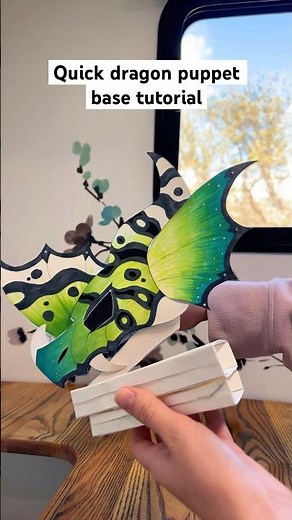 Quick Dragon Puppet Base Tutorial #dragonpuppet #paperdragons