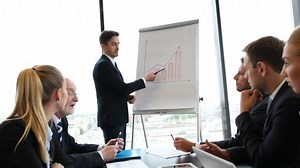 Businesspeople Discussing Presentation Graph Whiteboard Stock Footage Video (100% Royalty-free) 19842313 | Shutterstock