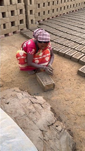 Traditional Mud Brick Making Process | Village Style Brick Making 🧱#brickmaking #mudbrick