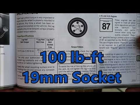 Jeep Cherokee Trailhawk CUV: Owner's Manual Lug Nut Torque Specification