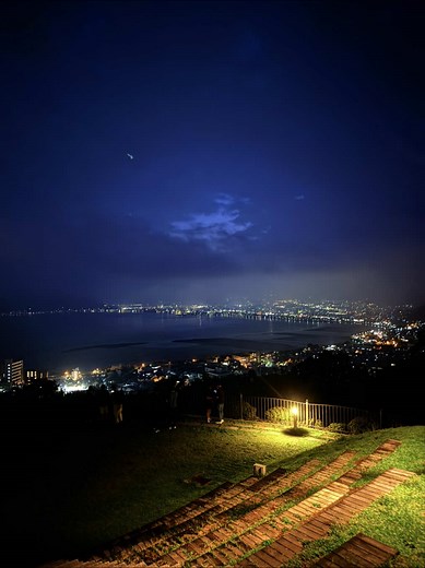 立石公園からの夜景と諏訪湖の美