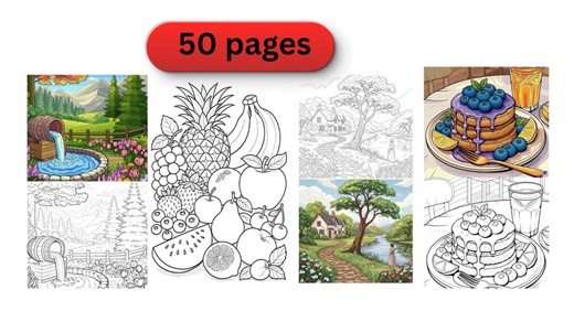 Cute Coloring Book for Kids & Adults | Printable Coloring Pages PDF | Relaxing Anti Stress Coloring Book | Fun Activity Book - Etsy