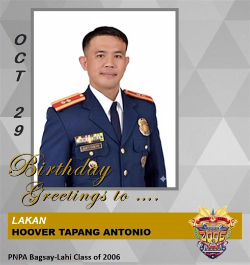 5.3K views · 134 reactions | “Happy Birthday! With Love and Respect." 﫡 #pnpaclass2006 #pnpapnp2006 #lakan2006 #golfcoypnpa2006 #EPluribusUnum | Philippine National Police Academy Bagsay-Lahi Class of 2006 | Facebook