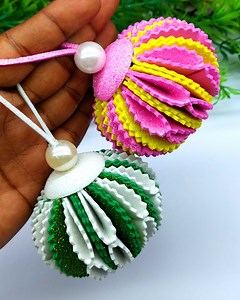 Most beautiful Christmas tree ball ornaments making very easy instruction step by step at home #diy #Christmas #handmade | Origami Art & Crafts