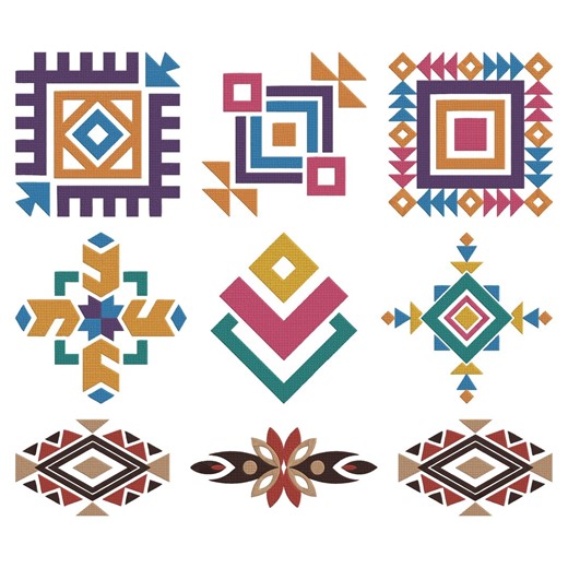 Geometric Tribal Aztec Folk Pattern Embroidery Design, Modern Geometric Tribal Machine Embroidery File, 9 Design, 9 Size, Instant Download - Etsy