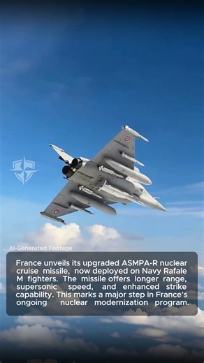 France has unveiled its upgraded ASMPA-R nuclear cruise missile, now deployed on Navy Rafale M fighters. The advanced missile offers extended range, supersonic speed, and enhanced strike capability, marking a significant milestone in France's ongoing nuclear modernization program. This strategic upgrade strengthens the nation's maritime-based nuclear deterrent force. | Defense Media