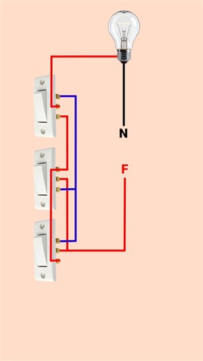 3 Switch 1 Bulb Connection #shorts #youtubeshorts