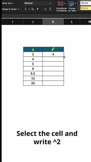 How to Square Numbers in Excel (Easy Way). #excel #exceltips #exceltutorial #shorts