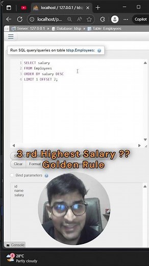 💡 SQL Trick: Find Nth Highest Salary Easily | #SQL #Coding
