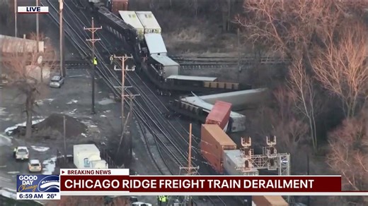 Freight train derailment in Chicago suburb sparks delays