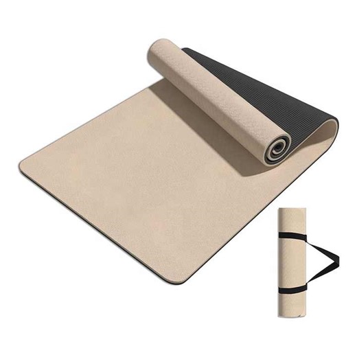 Custom Print Green TPE Yoga Mat Lightweight Sude Male Friendly Certified Material Outdoor Non-slip Tpe Fitness Cork Yoga Mat
