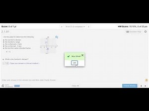 Find the Domain, Range, X Intercept, Y Intercept, and Function Values from Graph MyMathlab