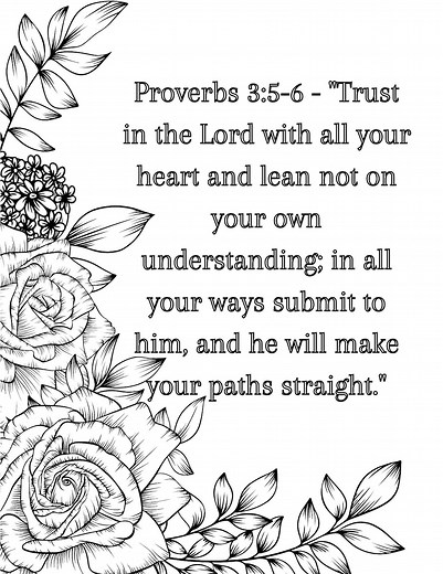 50 Flowers and Bible Verses Coloring Pages - Etsy