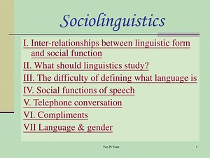 Sociolinguistics - SlideServe