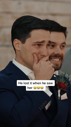 This groom when he sees his bride 😭😭#wedding #cryinggroom #emotionalvideo #bride #crying #weddingvideo