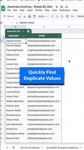 Highlight duplicate values in seconds using Conditional Formatting in Google Sheets!