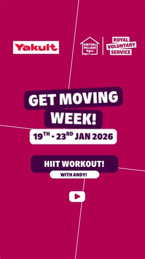 Virtual Village Hall on Instagram: "#GetMovingWeek Day 3: Hiit Workout with @andyosbornefitness69 ! It’s Day 3 of Get Moving Week 2026 here at the Virtual Village Hall! Fitness Instructor Andy Osborne brings you a short, feel good, energising full body workout you can do anytime, anywhere. So why not follow along and get moving! Join us every day this week for a series of short daily tips and tricks from surprise guests to get you moving! This series supports a full timetable of events for Get M