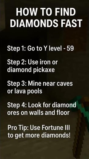 how to find diamonds fast #minecraft