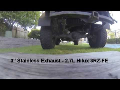 2.7L Hilux 3RZ-FE - 3" Stainless Exhaust vs Stock System
