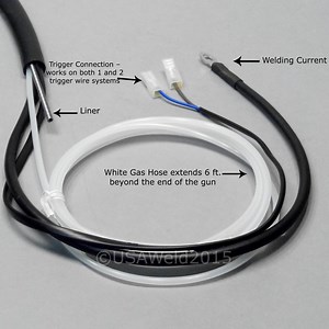 10' Tweco® Mini MIG Style (150A) Welding Gun w/Two Female Spade Terminal Trigger Connection