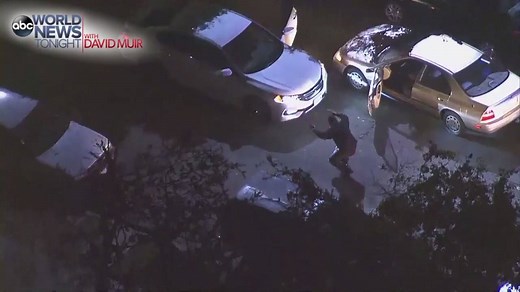 HOT PURSUIT HALTED: A high-speed car chase between police and a man behind a purportedly stolen vehicle came to an end in Long Beach, California, Friday when a bystander in a white vehicle cut the road off by opening his side door, stopping the suspect in his tracks and allowing officers to take him into custody. www.abcnews.go.com | ABC World News Tonight with David Muir