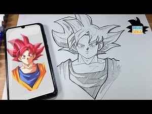 How to Draw Goku Super Saiyan God Step by Step | Dragon Ball Super