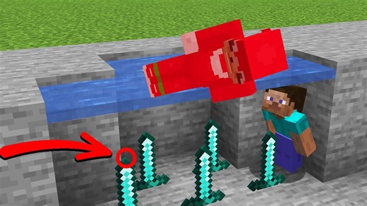 Testing Minecraft house traps to stop intruders