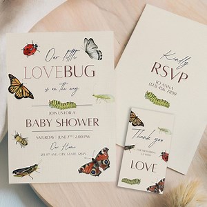 Love Bug Baby Shower Bundle Butterfly Shower Invitation Set Cottage Core Theme Baby Shower Invitation Love Bug Spring Shower Digital Invite - Etsy