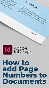 How to add Page Numbers to Adobe InDesign documents #shorts #AdobeInDesign #InDesignTutorial