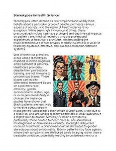 Stereotypes in Health Worksheet for Sub-Plan or Classwork & Homework