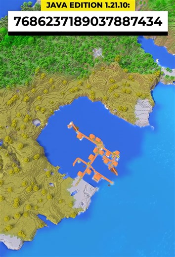 Minecraft village that floats on water