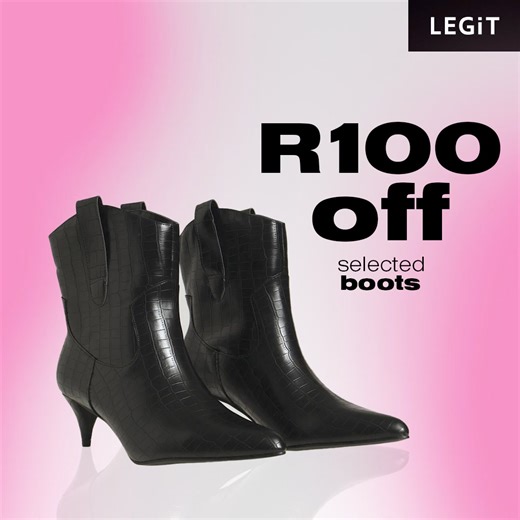 86K views · 543 reactions | Step up your shoe game! Our boots are struttin' their stuff with a  R100 off. Instore only. While stocks last. On selected items only. For a limited time only: 19th April – 25th April 2024 T’s n C’s apply. #legit #legitfashion #loveitlegit #promos #Boots | LEGiT Fashion | Facebook