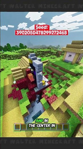 A Small Village With a Portal & Tons of Space to Build 🏡🔥 | Minecraft Bedrock #minecraft #seeds