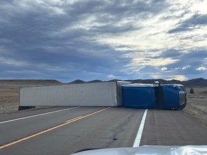 Semi trailers blow over, block roads amid high winds in Colorado