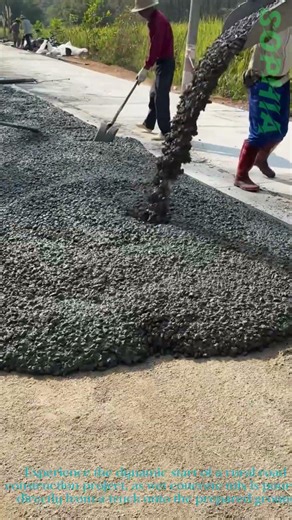 Concrete Road Construction: Raw Material Pouring