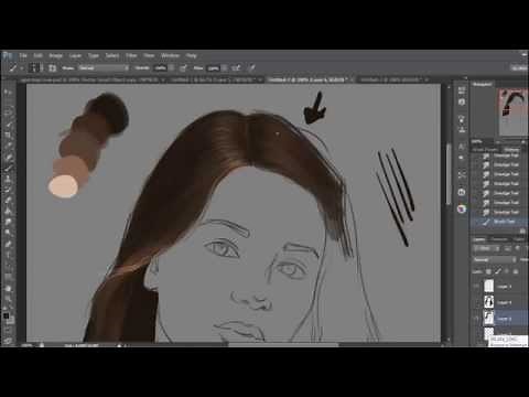 How to draw hair in photoshop (basic steps)