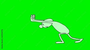 MAN PUSHING SOMETHING Man pushing something you add when editing video.2D hand drawn animation.HD 1080.Seamless loop.It includes ''green screen/alpha matte''.