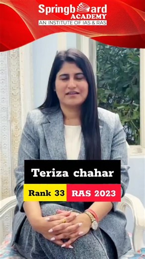 Springboard Academy | RAS Topper Teriza Chahar #ras | Instagram