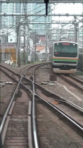 蛇窪信号場で湘南新宿ラインと鉢合わせになる横須賀線E235系の前面展望