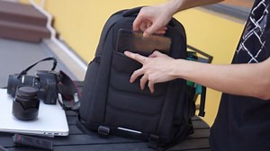 SDYSM Camera Bag Backpack Professional for DSLR SLR Mirrorless Camera Waterproof Laptop Back Pack 14 Inch with Rain Cover Anti Theft Travel Case Large Capacity Photography Backpack Grey