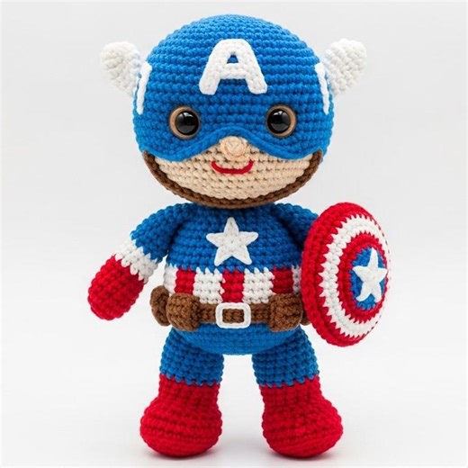 Captain Hero Amigurumi Crochet Pattern PDF – Shield Doll Tutorial (US Terms) - Etsy