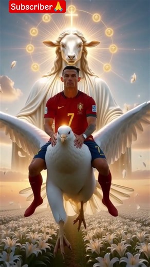 CR7 on Sacred Dove Blessed by Lamb of God 🕊️✨ | HOLY SPIRIT Moment! ✝️🔥#shortfeed #ai #cr7 #football