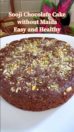 Eggless Sooji Chocolate Cake Recipe | No Maida, No Oven #shorts