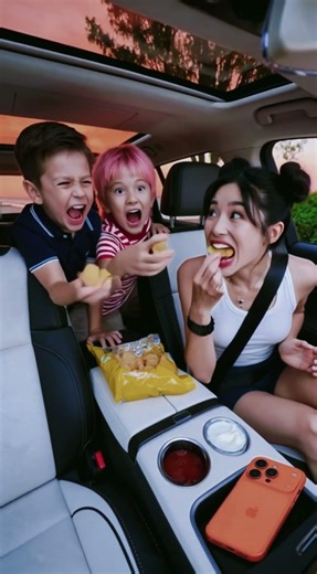 How to eat in the car 🤭 ooops #shorts #twins #usa