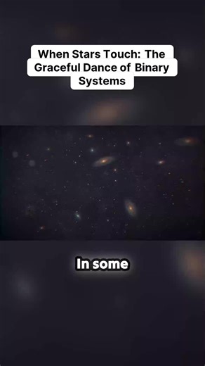 This is the universe's most intimate dance! Two stars, locked in an orbit so tight they *touch*, delicately spiraling matter back and forth between them. It's a slow, graceful exchange that can lead to dramatic light bursts, frantic spins, or even a complete cosmic merger. Witness the complex, beautiful physics as one star is stripped to a glowing core while its partner swells—their fates bound forever. ✨🌌 #BinaryStars #SpaceFacts #Astrophysics #CosmicDance #StellarEvolution